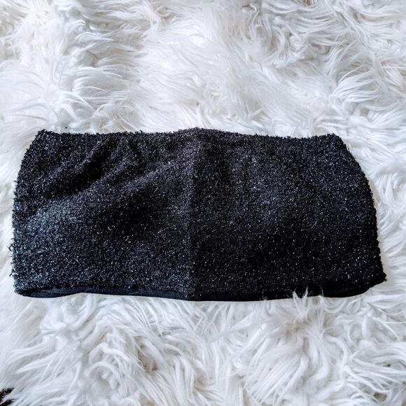 5/$25! Fuzzy Sparkly Bandeau Top Size Medium - Picture 1 of 5